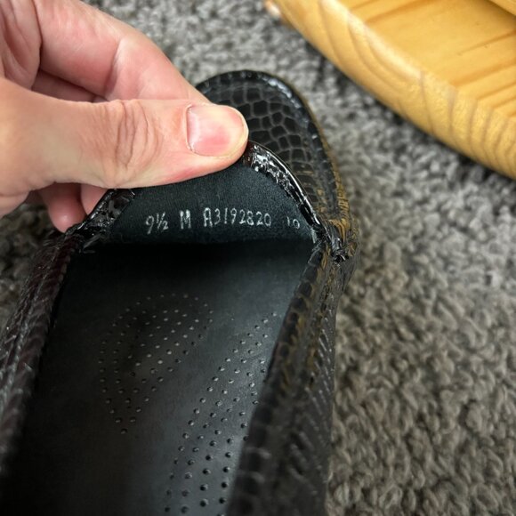 SAS Shiny Black Textured Loafers - Picture 8 of 9